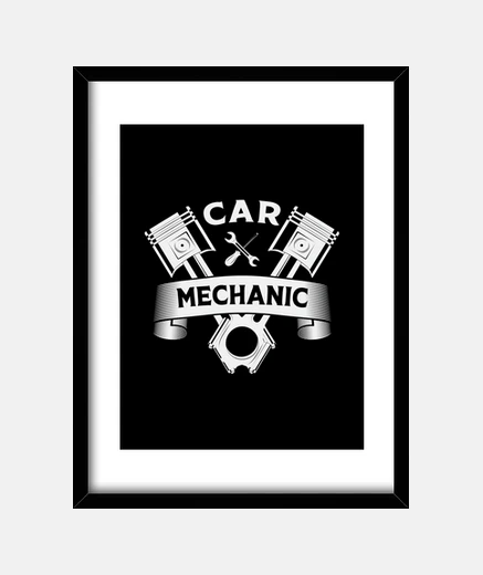 Framed car mechanic engine mechanics car funny
