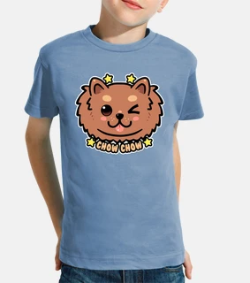 cara de perro kawaii chow chow - camisa de niños