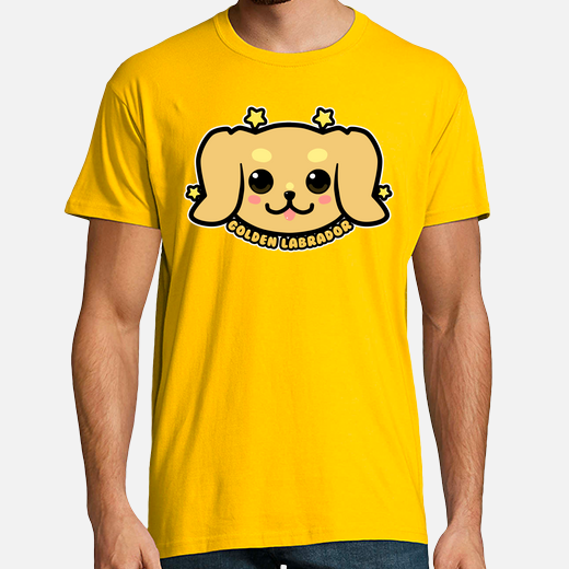 cara de perro labrador dorado kawaii - camisa de hombre