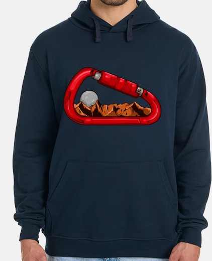 Hoodie carabiner climbing mountains and moon sport mountain nature