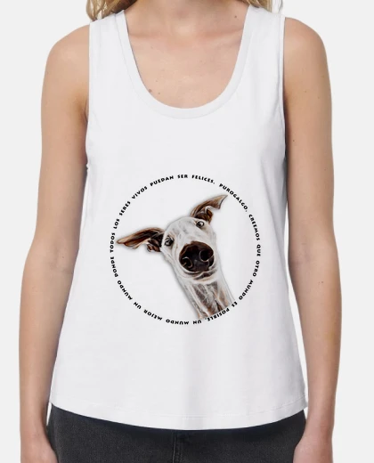 CaraDeGalgo-Camiseta TLargaBlanco