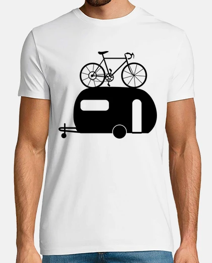 Camiseta caravana y bicicleta en ella gracioso