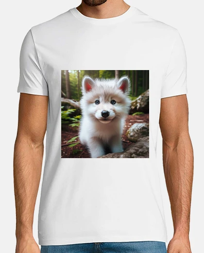 Tee-shirt carcajou blanc