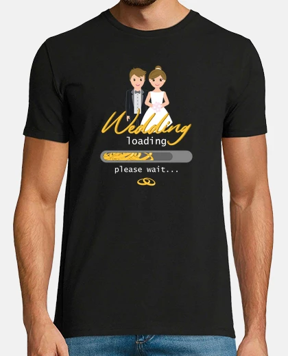 T-shirt caricamento di nozze
