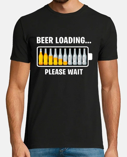 T-shirt caricatore per caricamento birra birre regalo umorismo alcol in inglese