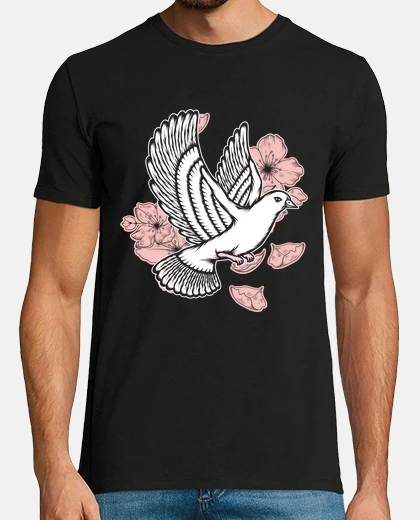 T-shirt carina colomba bianca