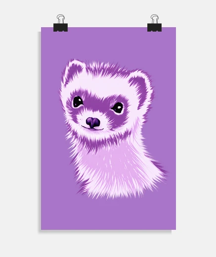 Poster carineria del furetto in viola