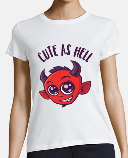 T-shirt carino come inferno diavolo con testo s