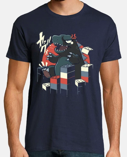 T-shirt carino godzilla - dolore al mattone - legozilla
