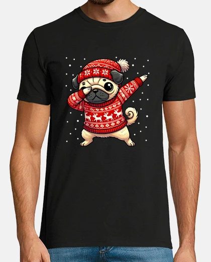 Tee-shirt carlin de Noël love le carlin drôle et 