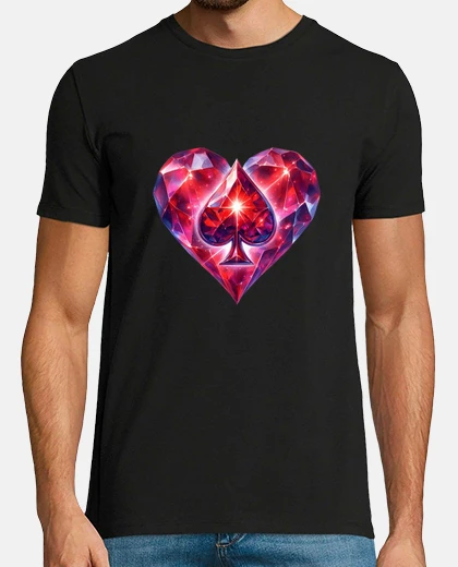T-shirt carta di picche cuore