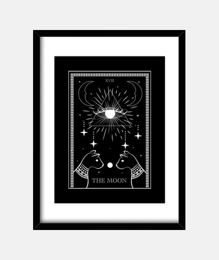 Cadre carte de tarot vintage croissant de lun