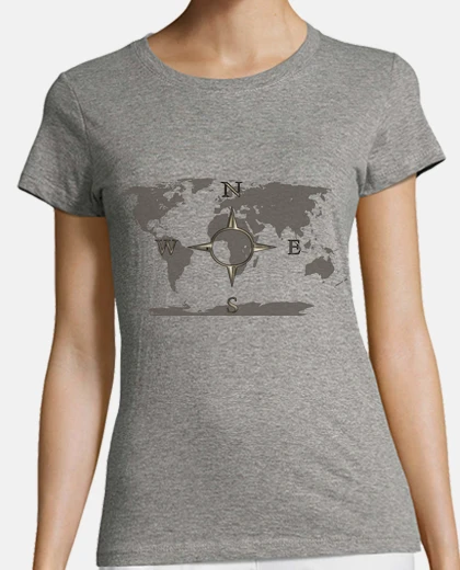 Tee-shirt carte du monde points cardinaux