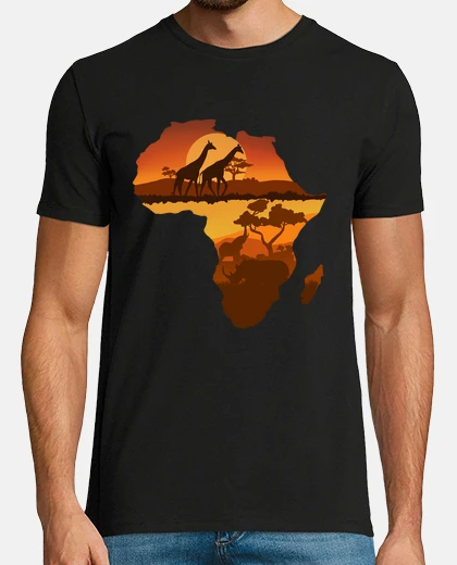 Tee-shirt carte et paysage de l39afrique