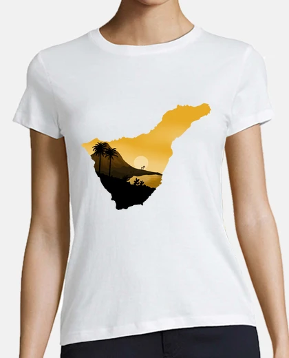 Tee-shirt carte et paysage de tenerife