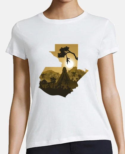 Tee-shirt carte et paysage du guatemala