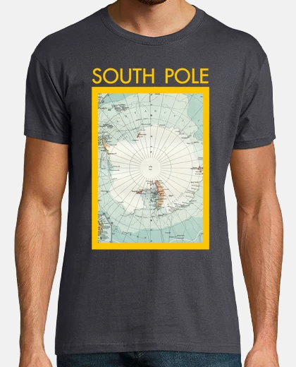 Tee-shirt carte vintage du pôle sud v01
