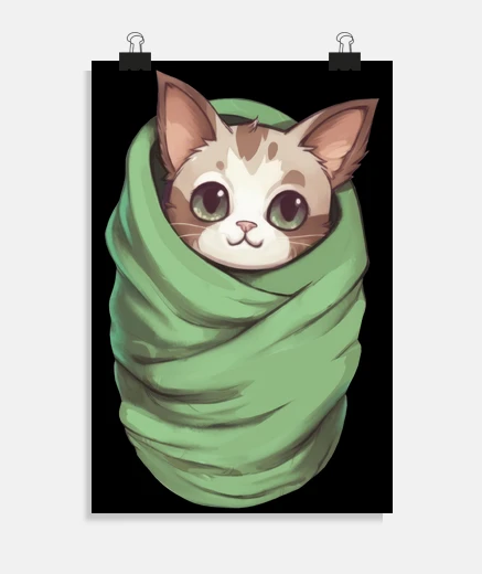 Póster cartel de abrigo de manta de abrigo de gatito cartel de dormitorio de sala de estar de tienda
