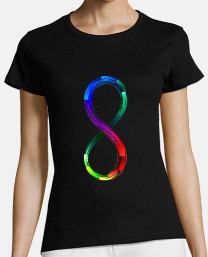 T-shirt cartello infinito neon azione pista da ballo otto scollo a v