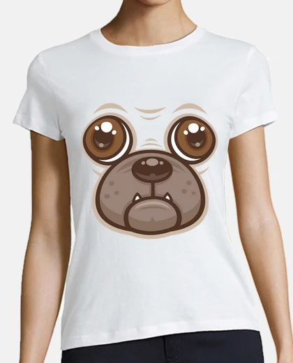 T-shirt cartone animato carlino tazza cucciolo 