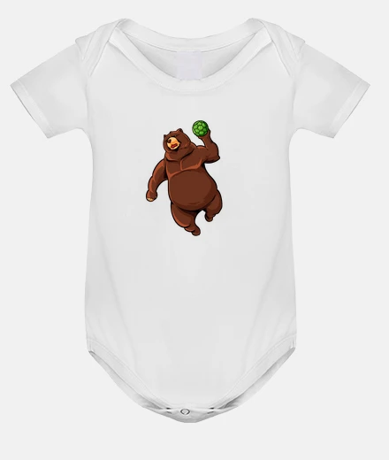 Kids Cartoon bear playing handball