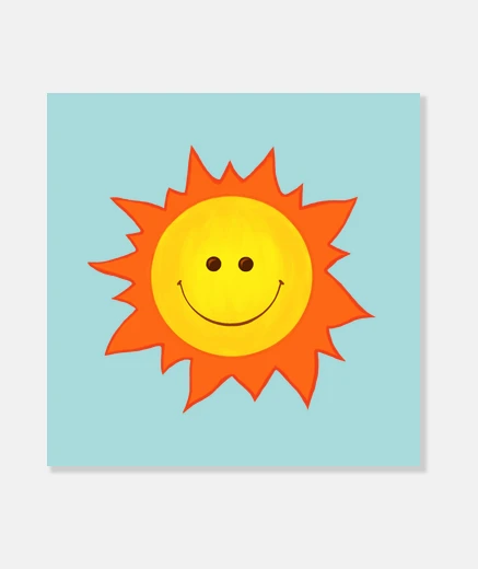 Wall Cartoon Smiling Happy Sun