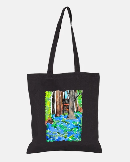 Borsa casa e il bosco di campanule