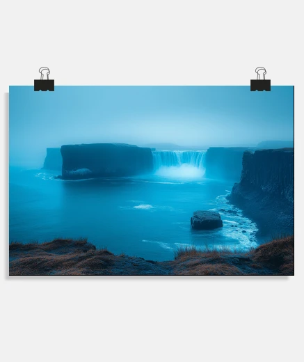 Poster cascade littoral nature paysage