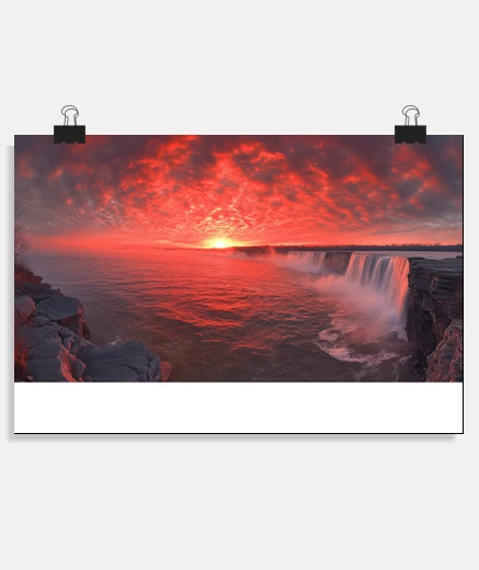 Poster cascade littoral nature paysage