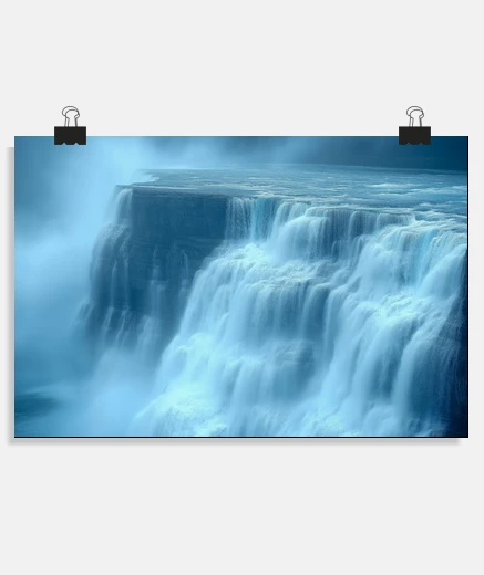 Poster cascade rivière nature forêt paysage