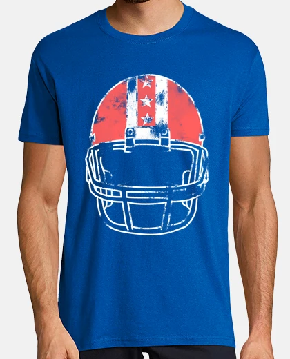 T-shirt casco calcio indossato colorato