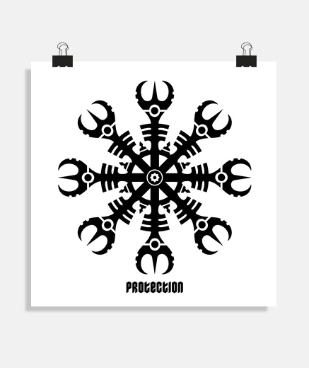 Poster casque d39étonnement - aegishjalmur tri
