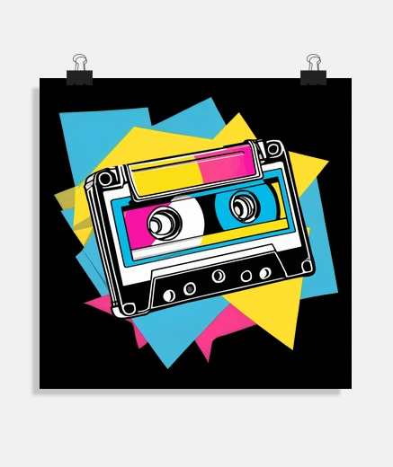 Poster cassetta anni &#39;80: divertente idea regalo retrò anni &#39;80