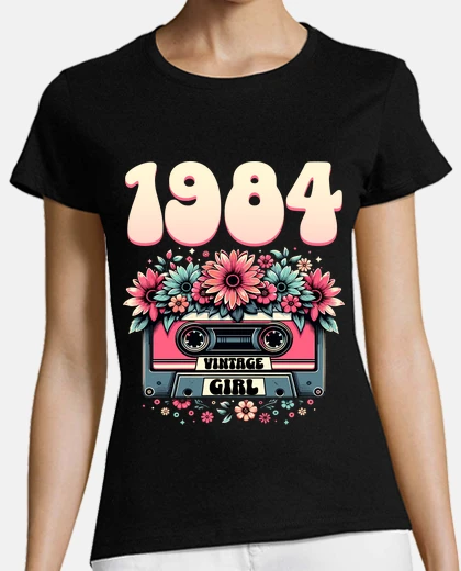 Tee-shirt Cassette 1984 Femme 40 Ans Anniversaire