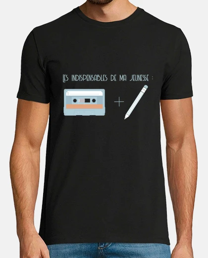 Tee-shirt Cassette audio et stylo pour rembobiner