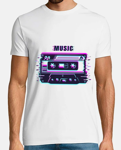 Tee-shirt cassette rétro ancien musique pépin
