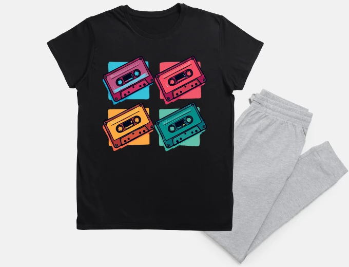 Pyjama Cassette Tape Retro Colorful Pop Art