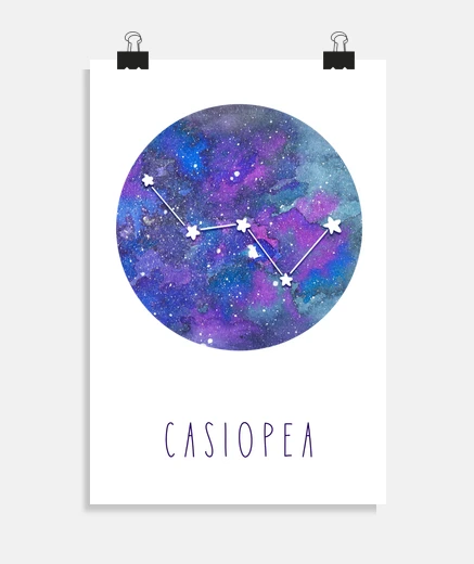 Poster Cassiopeia consthertion galaxy with tex