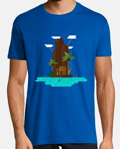Tee-shirt castaway island bords homme de couleur