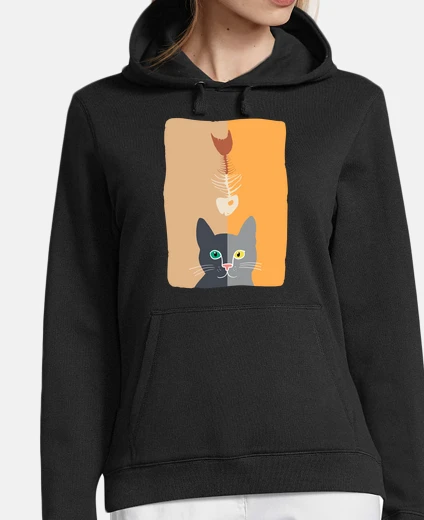 Hoodie Cat and fishbone-Fashion colors-2021