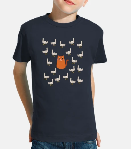 Kids cat and pigeons