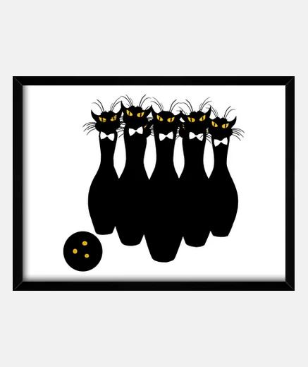 Framed cat bowling