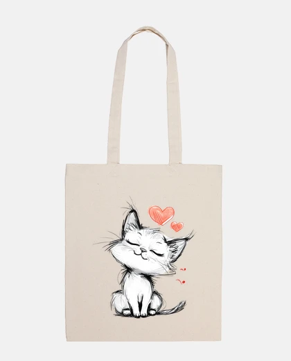 Bag cat cartoon cute cartoon student bag diary e-reader tote