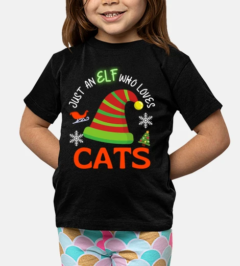 Kids cat elf christmas party matching family