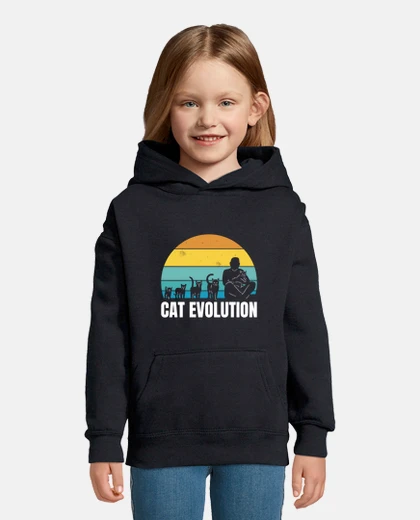 Kids cat evolution, too cute kitten, vintage, retro,
