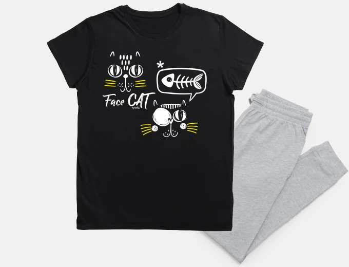 Pajama cat face p