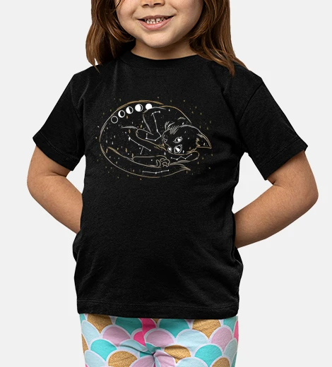 Kids cat galaxy constellation cats moon astrologer black gray