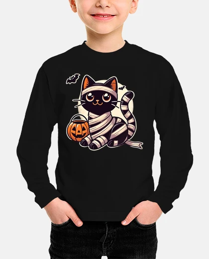 Kids Cat Halloween Mummy Cute Cat Kids