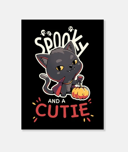 Wall cat halloween spooky cutie