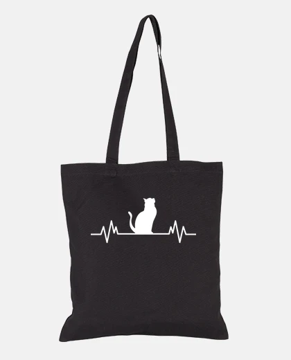 Bag cat heartbeat funny motif cats pet gift